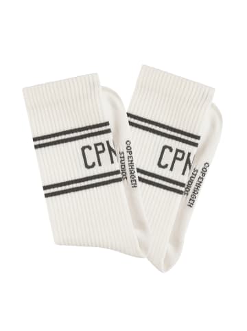 Copenhagen Studios Langsocken in 2x cream weiß mit grün