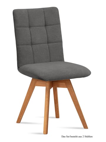58 aufm Kessel ESSZIMMERSTUHL drehbar (2er-Set) Doria 47x91x60 Eiche geölt/Grau