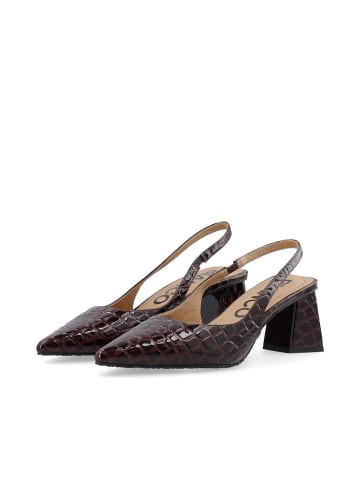 Bianco Slingbacks in BurgundyCrocoPatent