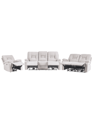 Beliani 3-tlg Sitzgruppe BERGEN in Beige