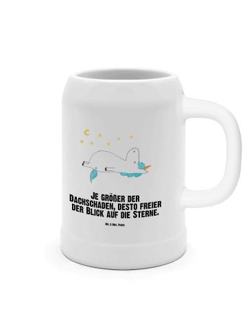 Mr. & Mrs. Panda Krug Einhorn Sternenhimmel mit Spruch in Weiß