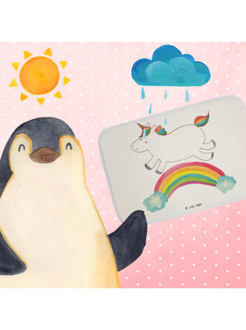Mr. & Mrs. Panda Badteppich Einhorn Regenbogen ohne Spruch in Weiß