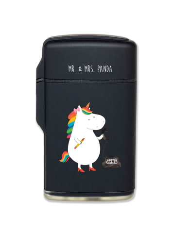 Mr. & Mrs. Panda Feuerzeug Einhorn Sekretärin ohne Spruch in Schwarz