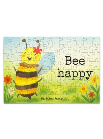 Mr. & Mrs. Panda Puzzle Biene Happy Design mit Spruch in Weiß