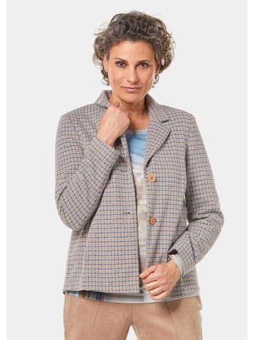 GOLDNER Indoorjacke Indoorjacke aus strukturiertem Jersey in hellbeige / gemustert