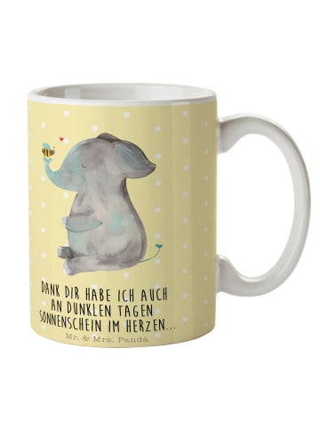 Mr. & Mrs. Panda Keramiktasse Elefant Biene mit Spruch in Gelb Pastell