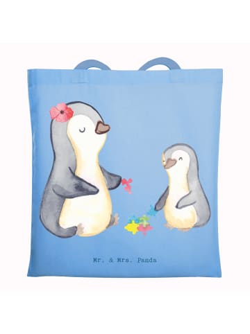 Mr. & Mrs. Panda Tragetasche Sozialpädagogin Herz ohne Spruch in Sky Blue