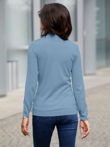 Sieh an! Stehkragenpullover in bleu