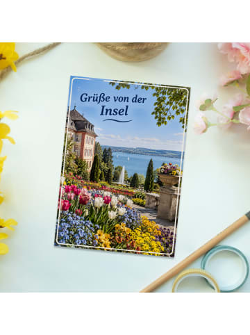 Mr. & Mrs. Panda Grußkarte Insel maritim Design mit Spruch in Weiß