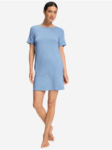 Hanro Nachthemd Natural Elegance in bluebird melange