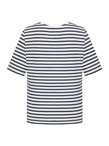 BETTY & CO Basic Shirt mit Ringel in Weiß/Dunkelblau