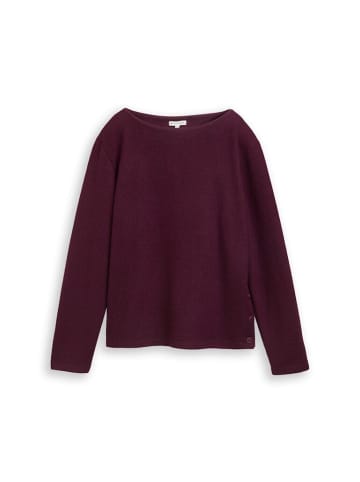 Tom Tailor Sweatshirt in dark red mélange