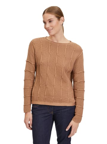 Betty Barclay Grobstrick-Pullover mit Strickdetails in Beige