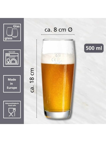 Ritzenhoff & Breker 6er Set Biergläser Willi in Transparent 0,5 Liter in transparent