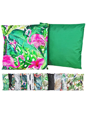 JACK Outdoor Dekokissen Motiv 45x45cm inkl. Füllung Flamingo Monstera