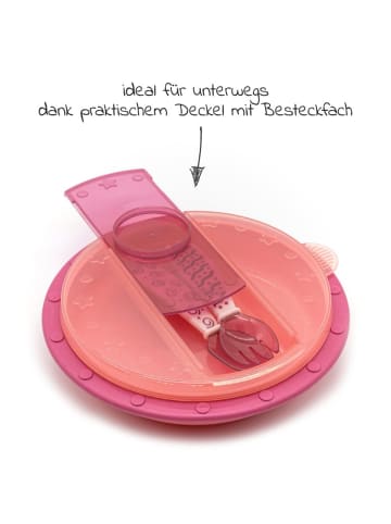 NUK 4-tlg. Set für unterwegs inkl. Babyteller in rosa