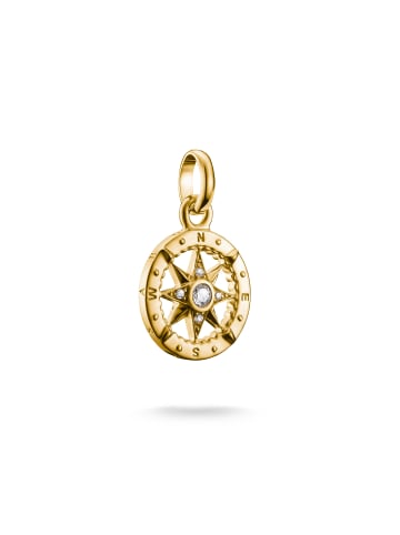 Thomas Sabo Charm-Anhänger Kompass Mit Steinen Connect in gold, weiß