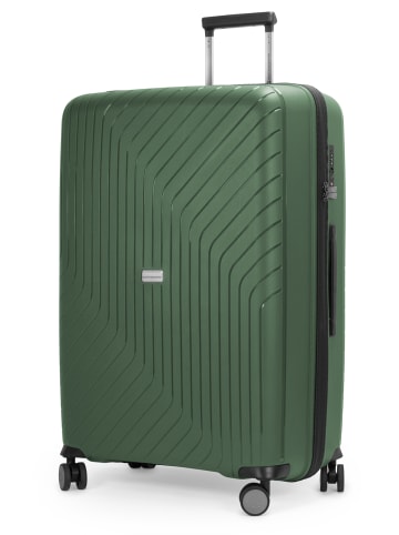 Hauptstadtkoffer TXL - Großer Koffer leichter Reisekoffer 4 Rollen TSA 76cm 119L in Dunkelgrün
