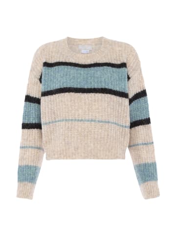 Jalene Damen Sweater in WOLLWEISS STREIFEN