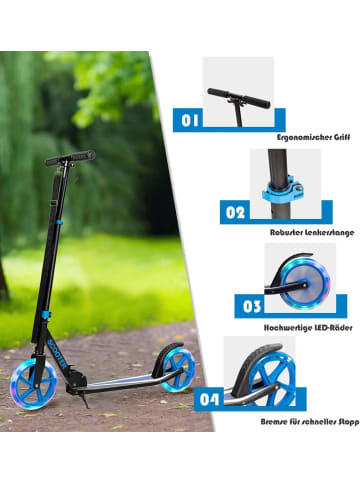 COSTWAY Roller mit 2 LED Rädern ab 10 Jahre in Blau