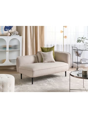 Beliani Chaiselongue CHEVANNES Beige/Schwarz - (W) 138 x (H) 74 x (L) 77 cm rechtsseitig