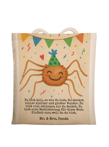 Mr. & Mrs. Panda Tragetasche Spinne Agathe Party Design mit Spruch in Weiß