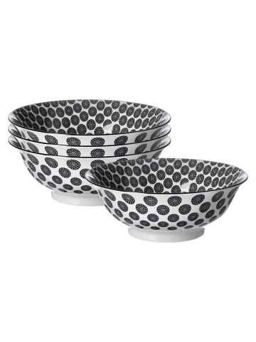 Ritzenhoff & Breker 4er Set Servierschalen Takeo Circles ø 21 cm schwarz-weiß in schwarz-weiß
