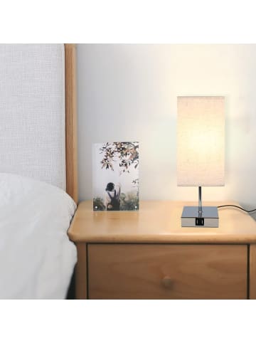 ZMH 2er-Set Tischleuchte in chrom 1-flammige E27 rechteckig Touch Dimmbar