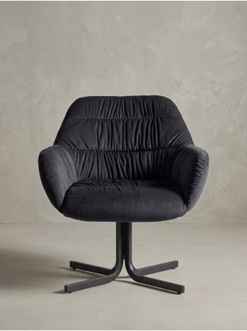 KADIMA DESIGN Loungesessel Samt Design Clubsessel mit Metallbeine, in Schwarz