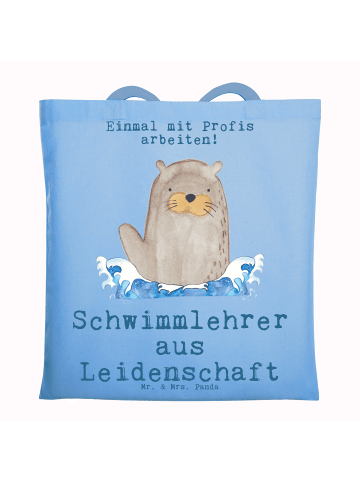 Mr. & Mrs. Panda Laptoptasche Schwimmlehrer Leidenschaft mit Spruch in Sky Blue