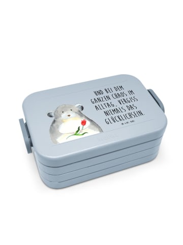 Mr. & Mrs. Panda MEPAL Bentobox Chinchilla Blume Motiv mit Spruch in Blau Pastell