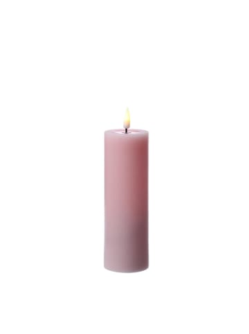 Deluxe Homeart LED Kerze Mia Echtwachs flackernd H: 15cm D: 5cm in rosa