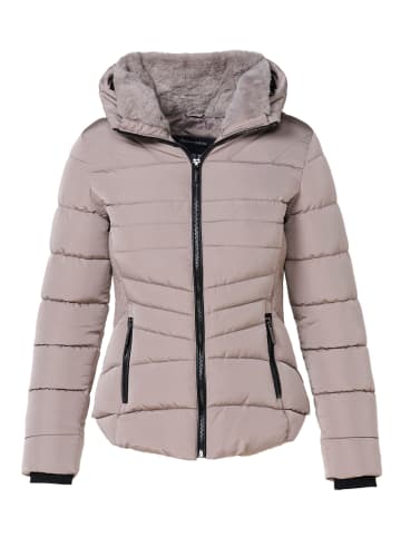 KOROSHI Damen Steppjacke mit Kragen in beige