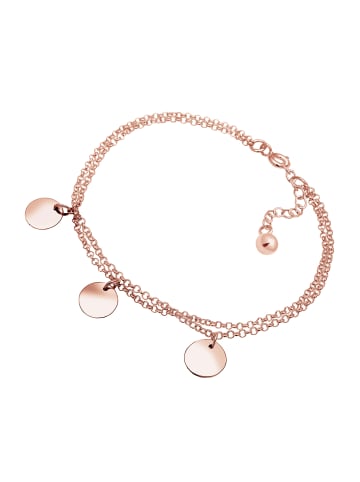 Elli Armband 925 Sterling Silber Geo, Kreis, Plättchen in Rosegold
