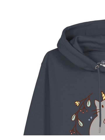 wat? Apparel Sweatshirt Unicorn Cat in India Ink Grey