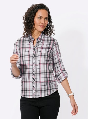 WITT WEIDEN Flanellbluse in ecru-altrosa-kariert