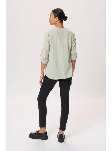 Kaffe Langarm-Hemd KAlena Regular fit in Green/Chalk Stripe