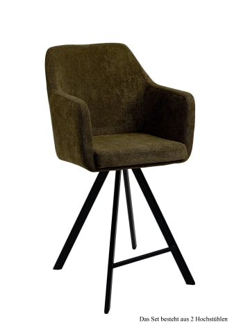 58 aufm Kessel THEKENSTUHL (2er-Set) Delilah 57x104x60 Schwarz/Khaki