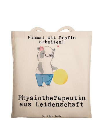 Mr. & Mrs. Panda Einkaufstasche Physiotherapeutin Leidenschaft m... in Creme