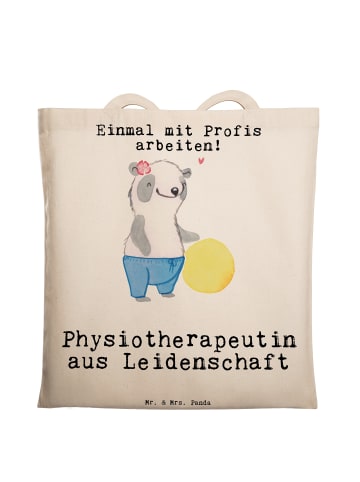 Mr. & Mrs. Panda Tragetasche Physiotherapeutin Leidenschaft mit ... in Creme