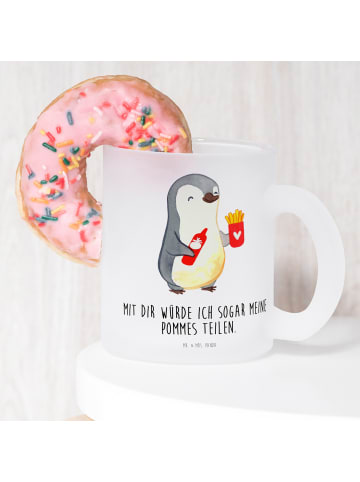 Mr. & Mrs. Panda Haferl Pinguin Pommes mit Spruch in Transparent