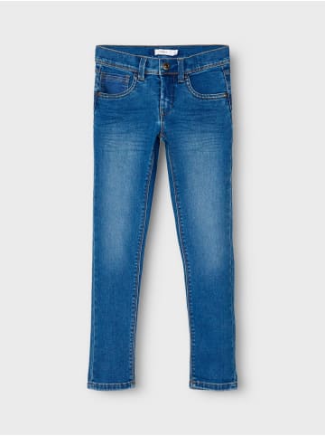 name it Jeans regular fit in medium blue denim