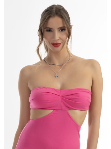 faina Damen Midikleid Mit Cut-Outs in Pink