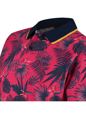 Twinlife Polo-Shirt floral in Rot