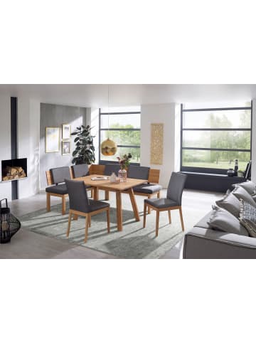 58 aufm Kessel ECKBANKGRUPPE Modern Danny 2 für 7 Personen Massivholz Kernbuche/Grau