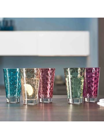 LEONARDO 6er Set Trinkgläser Optic 300 ml in bunt