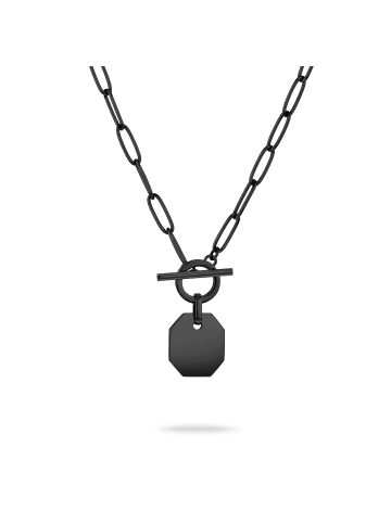 LIEBESKIND BERLIN Halskette The T-Bar Plate in schwarz