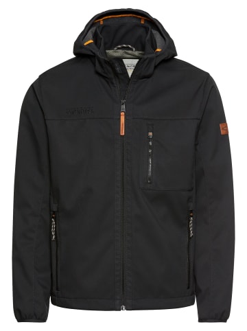 Camel Active Softshell Jacke mit abnehmbarer Kapuze in Schwarz
