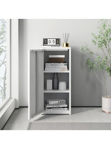 en.casa Metallschrank Burlöv in Weiß (H)88cm (B)40cm (T)35cm