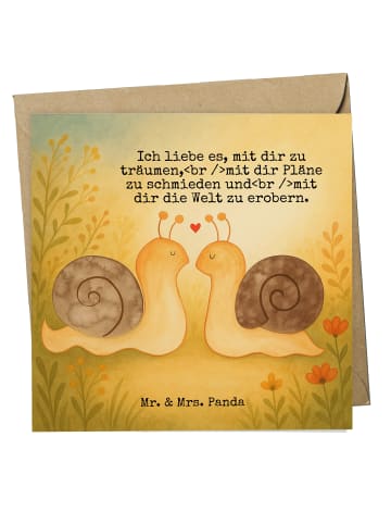 Mr. & Mrs. Panda Deluxe Karte Schnecken Liebe Design mit Spruch in Weiß